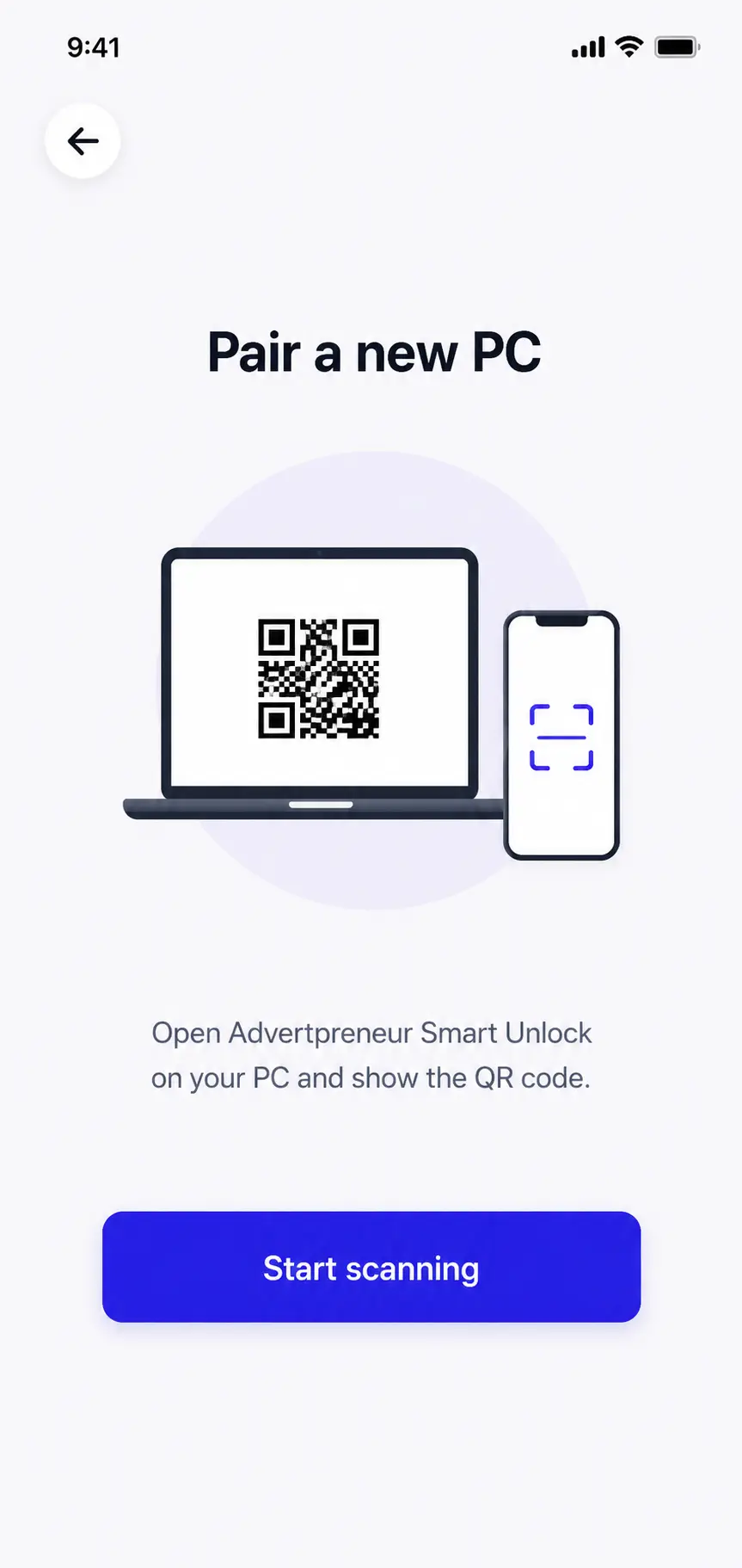 Smart Unlock Pair a PC screen